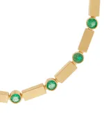 Cascade 18K Yellow Gold & Emerald Stepping Stones Stream Bracelet