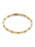 Cascade 18K Yellow Gold & Emerald Stepping Stones Stream Bracelet