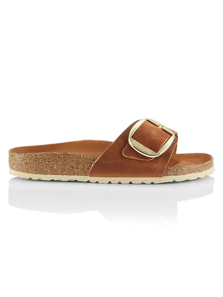 Madrid Big-Buckle Leather Sandals