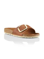 Madrid Big-Buckle Leather Sandals