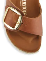 Madrid Big-Buckle Leather Sandals