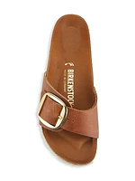 Madrid Big-Buckle Leather Sandals