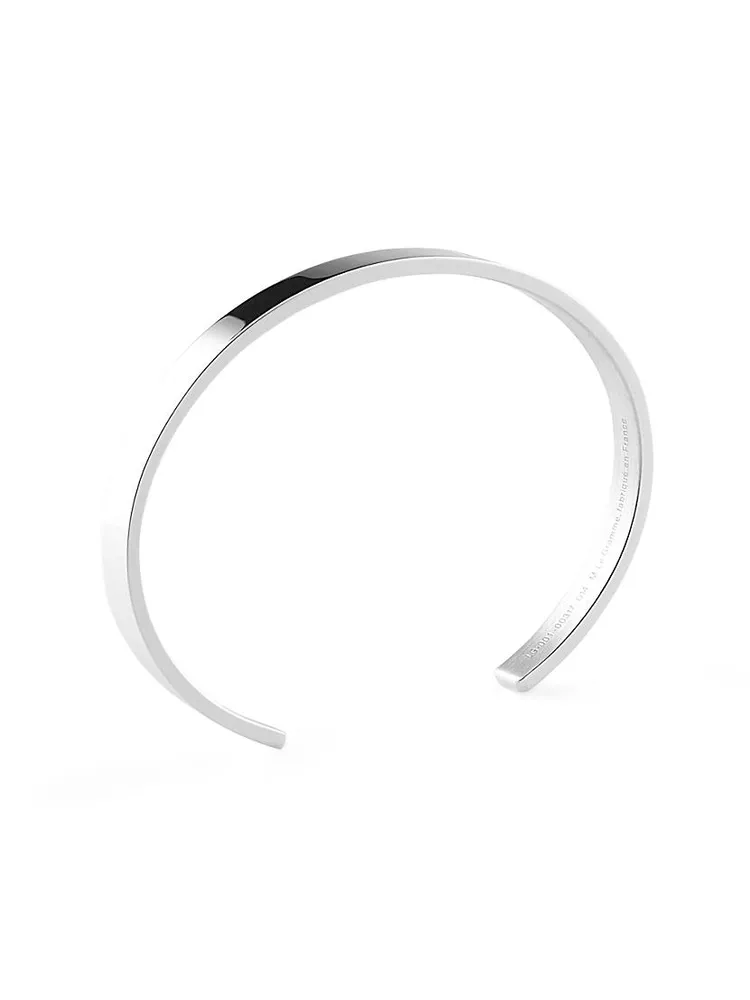 Unisex 15G Polished Sterling Silver Ribbon Bracelet