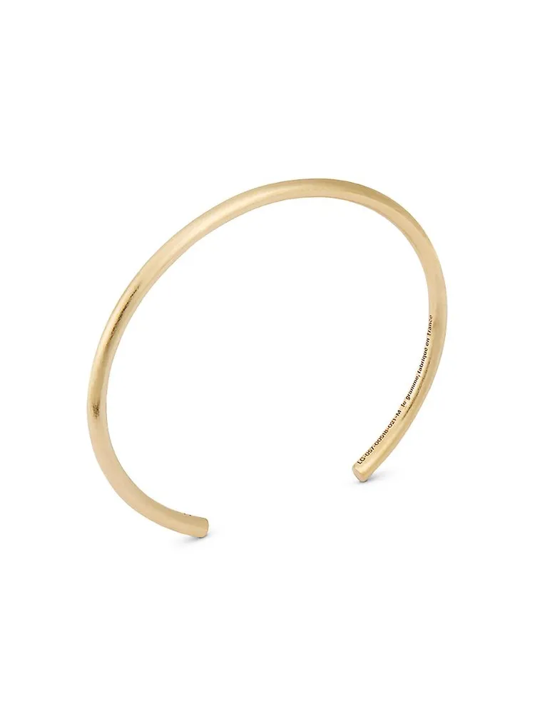 Unisex 17G Brushed 18K Yellow Gold Bangle Bracelet