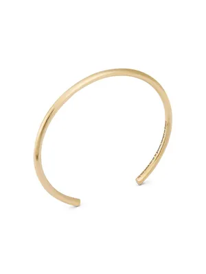 Unisex 17G Brushed 18K Yellow Gold Bangle Bracelet