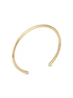 Unisex 17G Brushed 18K Yellow Gold Bangle Bracelet