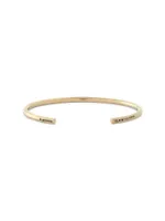 Unisex 17G Brushed 18K Yellow Gold Bangle Bracelet