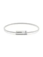 Unisex 7G Brushed Sterling Silver Cable Bracelet