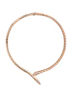 Serpenti Viper 18K Rose Gold & Diamond Necklace