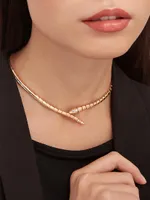 Serpenti Viper 18K Rose Gold & Diamond Necklace