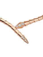 Serpenti Viper 18K Rose Gold & Diamond Necklace