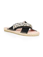 Crystal Raffia Espadrille Sandals