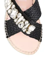 Crystal Raffia Espadrille Sandals