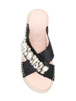 Crystal Raffia Espadrille Sandals