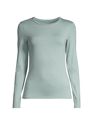 Soft Touch Crewneck Long-Sleeve Top