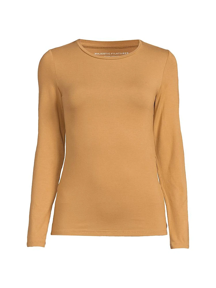 Soft Touch Crewneck Long-Sleeve Top