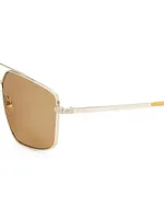 Gucci Logo 60MM Aviator Sunglasses