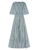 Stretch Lurex Ruffled Dress