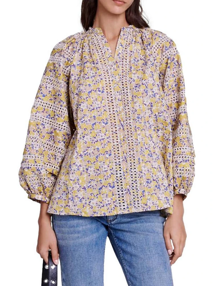 Patterned Embroidered Blouse