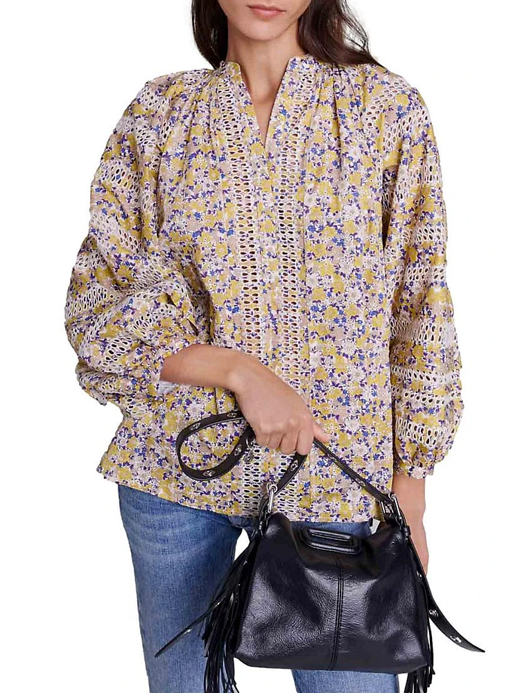 Patterned Embroidered Blouse