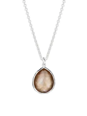 Rock Candy® Sterling Silver & Brown Shell Doublet Mini Teardrop Pendant Necklace