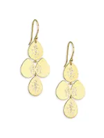 Stardust 18K Yellow Gold & Diamond Small Hammered Teardrop Cascade Earrings