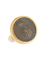 Antiquities 24K Yellow Gold & Diamond Roman Coin Ring