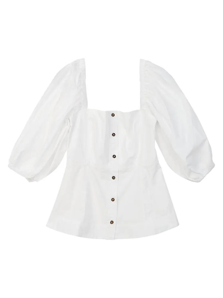 Off-The-Shoulder Cotton Poplin Shirt