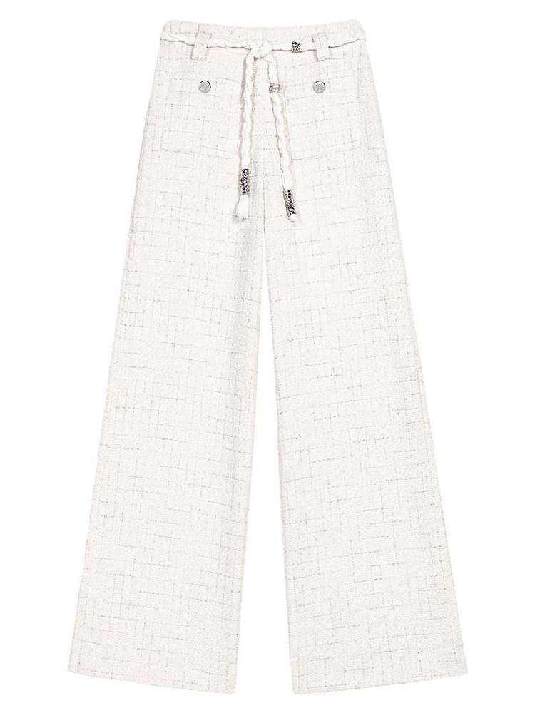 Metallic Thread Tweed Trousers