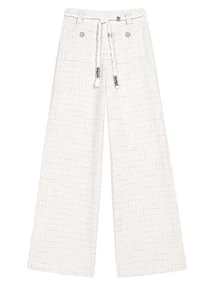 Metallic Thread Tweed Trousers