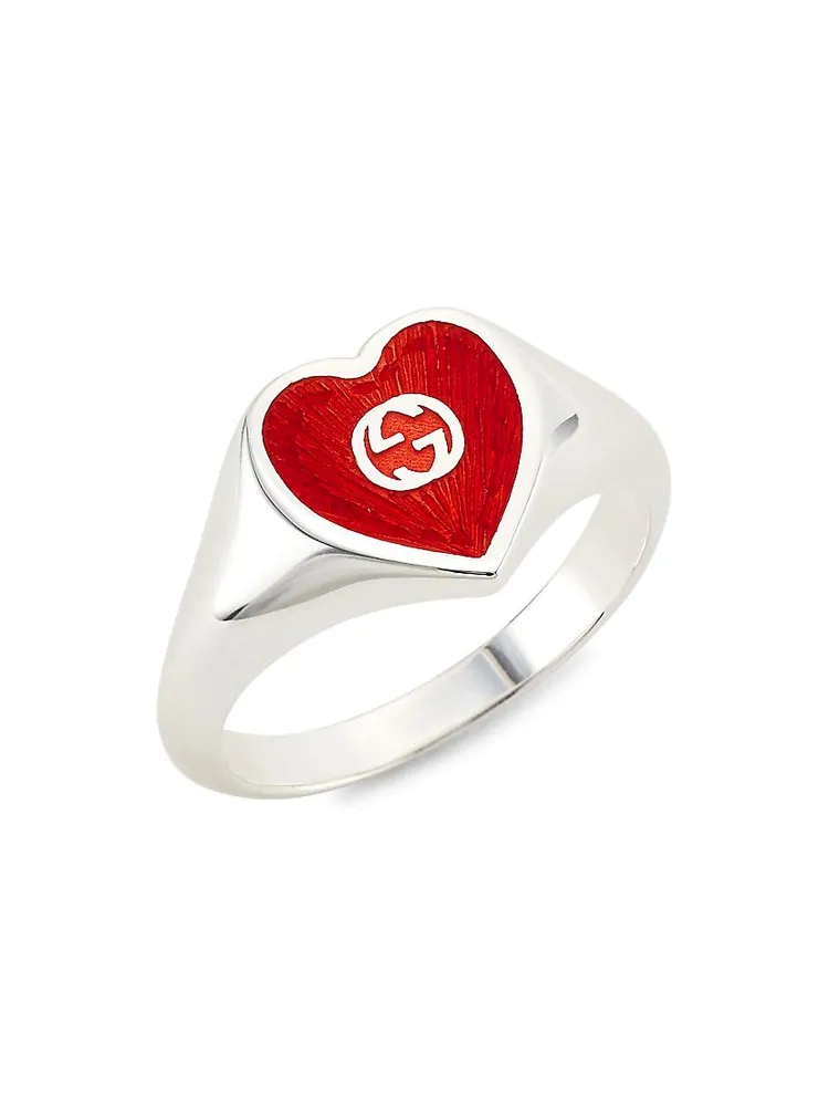 GG Hearts Sterling Silver & Enamel Ring