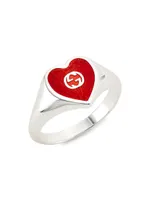 GG Hearts Sterling Silver & Enamel Ring