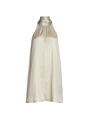 Puglia Metallic Silk Minidress