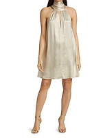 Puglia Metallic Silk Minidress