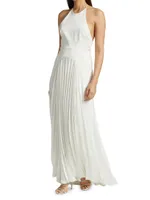 Provence Halterneck Textured Crepe Gown