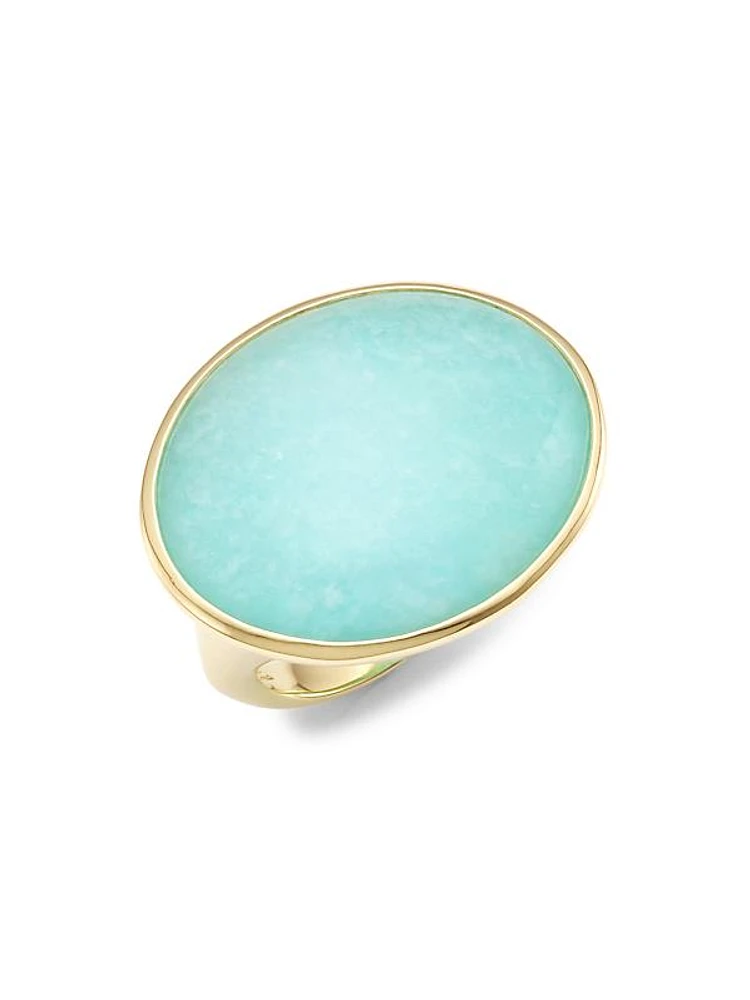 Rock Candy® 18K Yellow Gold & Amazonite Oval Cabochon ring