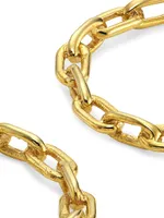 Heavy Metal 14K Yellow Gold Large Oval Link Huggie Earrings