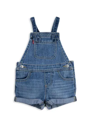 Baby's & Little Girl's Denim Rolled Shortalls