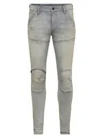 D-5620 3D Zip Skinny Faded Jeans