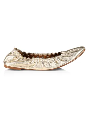 Jane Metallic Leather Ballet Flats