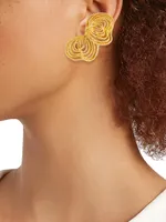 22K Goldplated Textured Clusters Clip-On Earrings