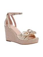 Tianna Metallic Leather Espadrille Wedge Sandals