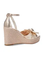 Tianna Metallic Leather Espadrille Wedge Sandals