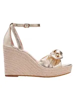 Tianna Metallic Leather Espadrille Wedge Sandals