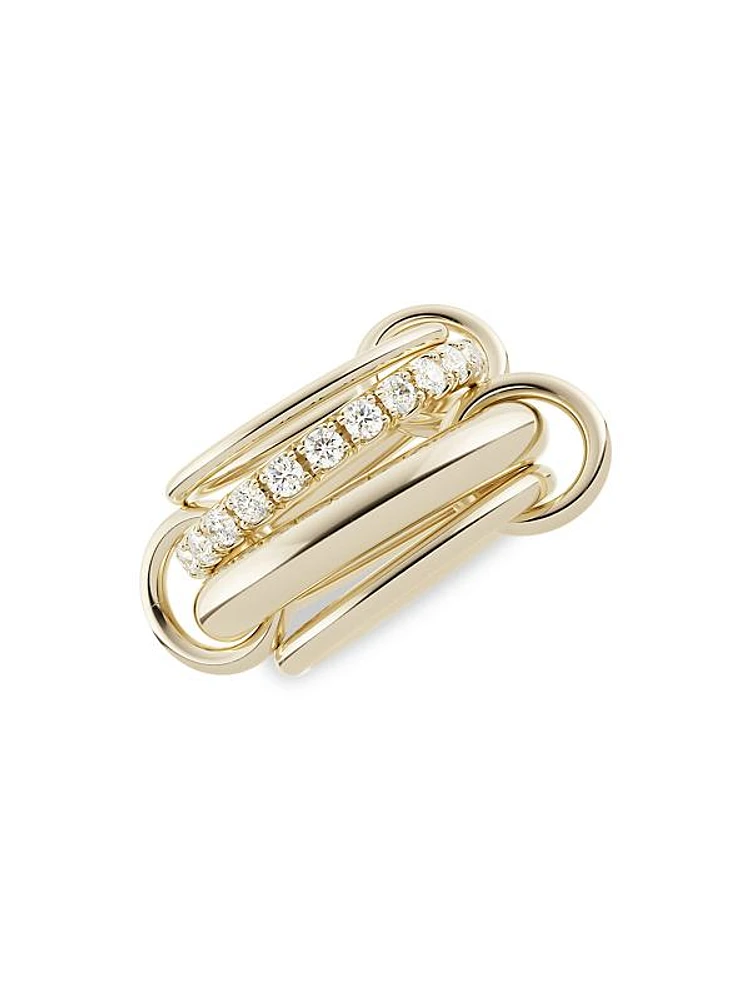 Luna 18K Yellow Gold & Diamond 4-Link Ring