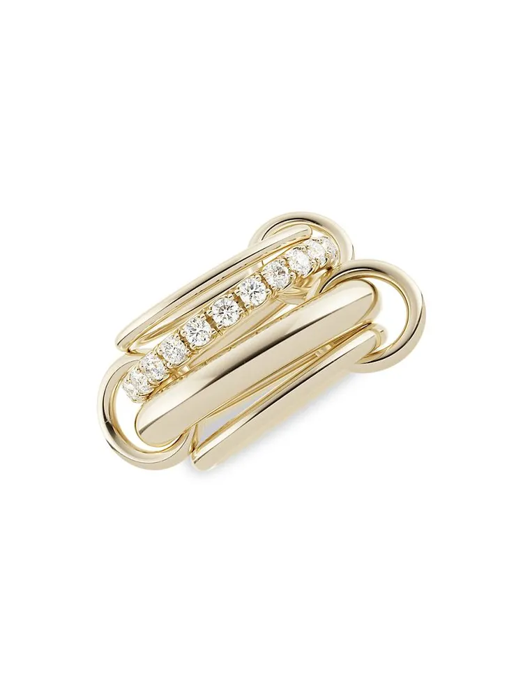 Luna 18K Yellow Gold & Diamond 4-Link Ring