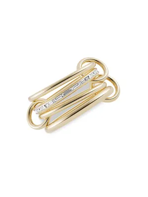 Metius 18K Yellow Gold & Diamond 4-Link Ring