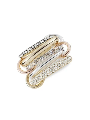 Nexus Tri-Tone & Multicolor Diamond 5-Link Ring