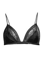 Lace-Trim Metallic Silk Bra