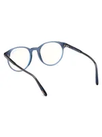 47MM Round Blue Block Optical Glasses